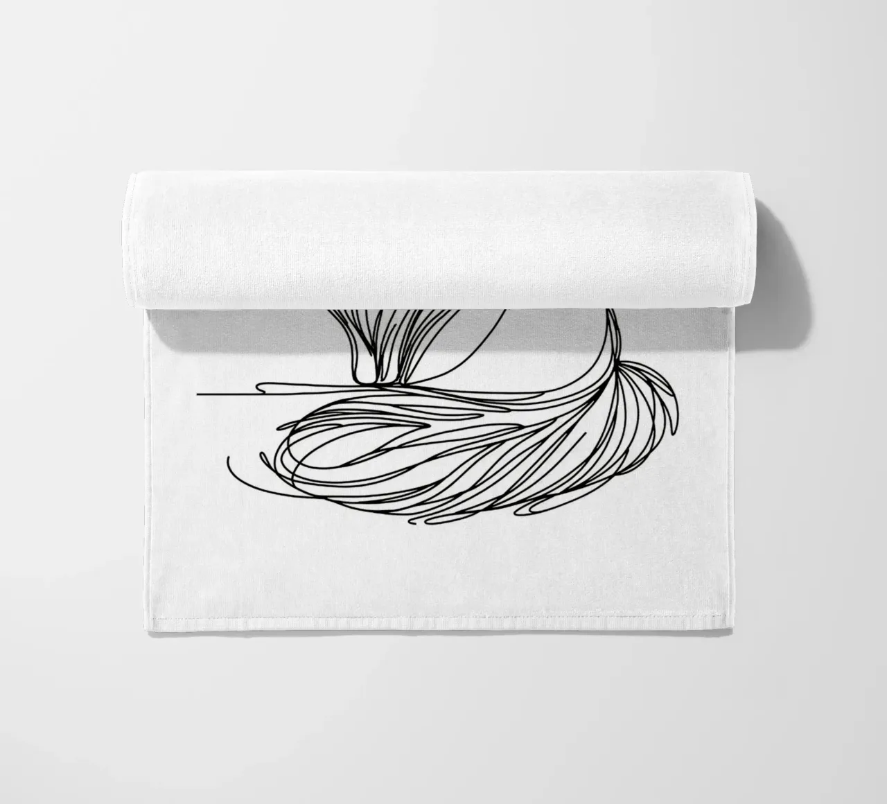 Ragdoll Cat Line Art Drawing beach towel by WijdevenDesign