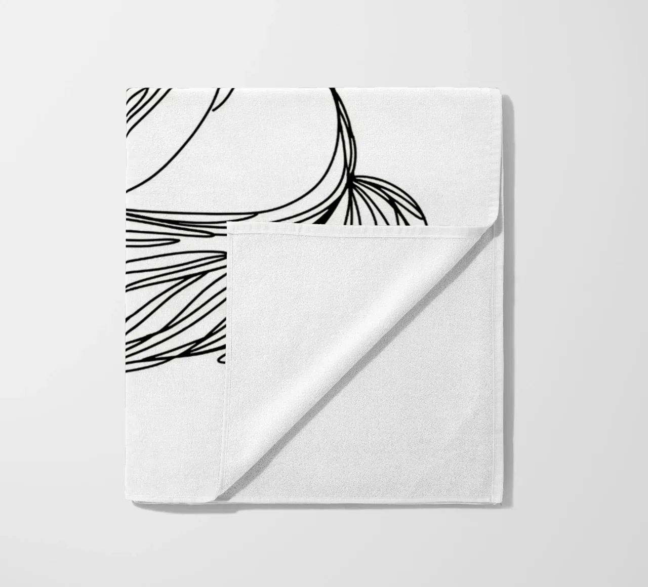 Ragdoll Cat Line Art Drawing beach towel by WijdevenDesign