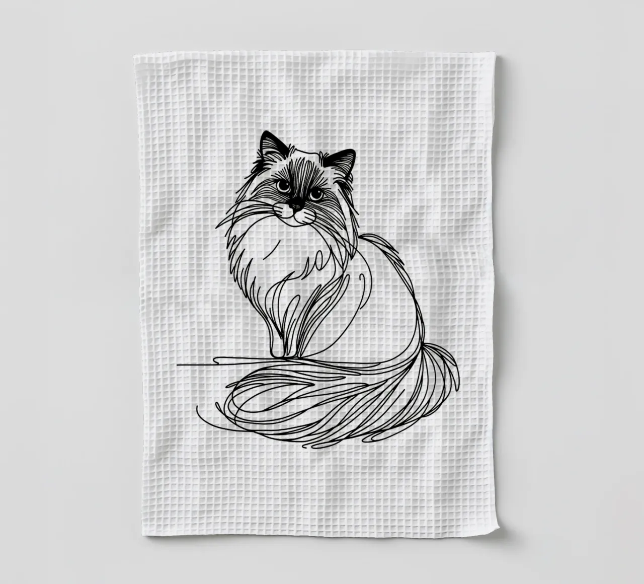 Chat Ragdoll Dessin au trait torchon de WijdevenDesign