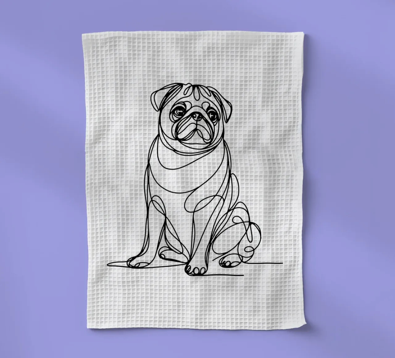 Chien carlin Dessin au trait torchon de WijdevenDesign