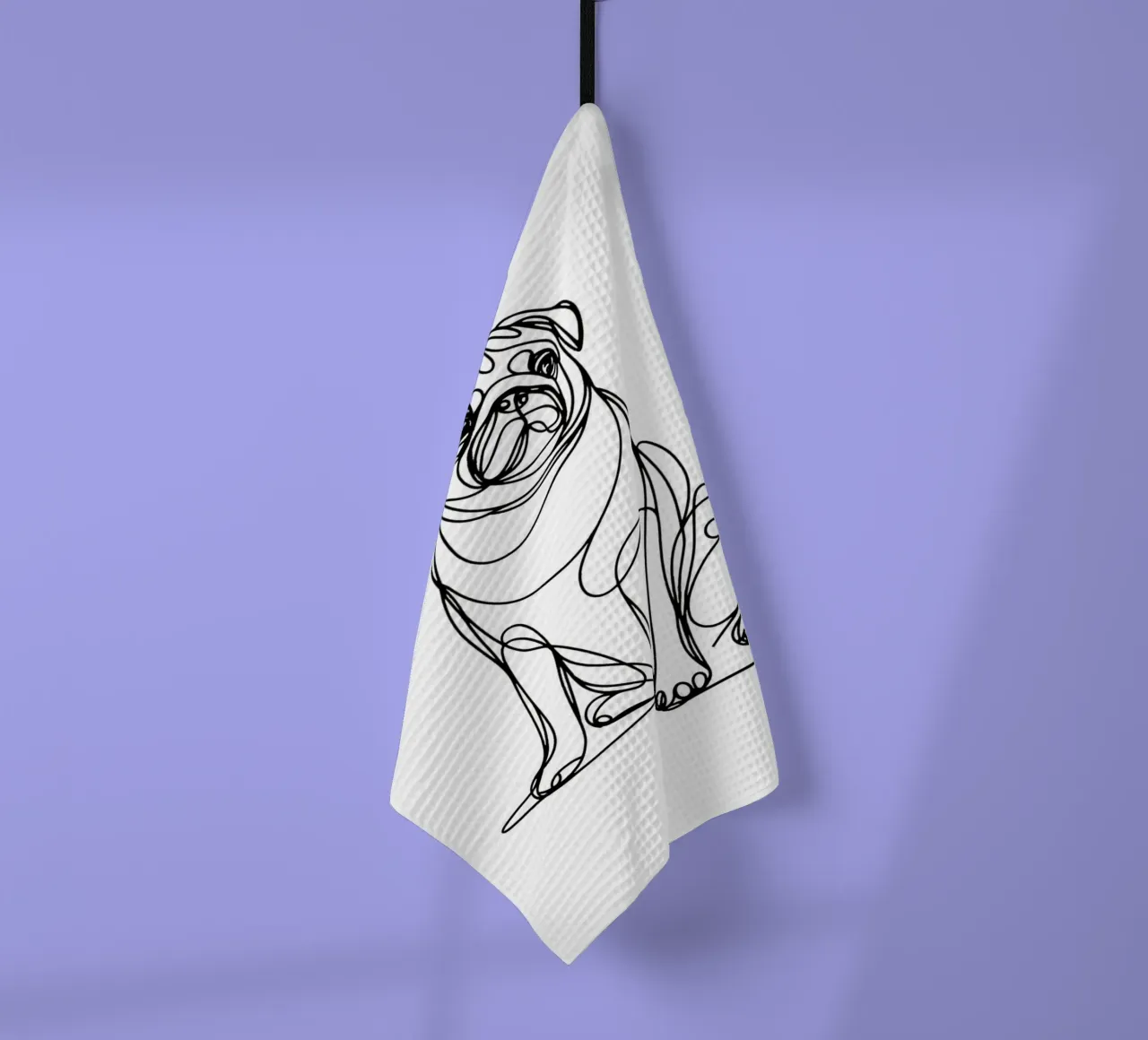 Chien carlin Dessin au trait torchon de WijdevenDesign