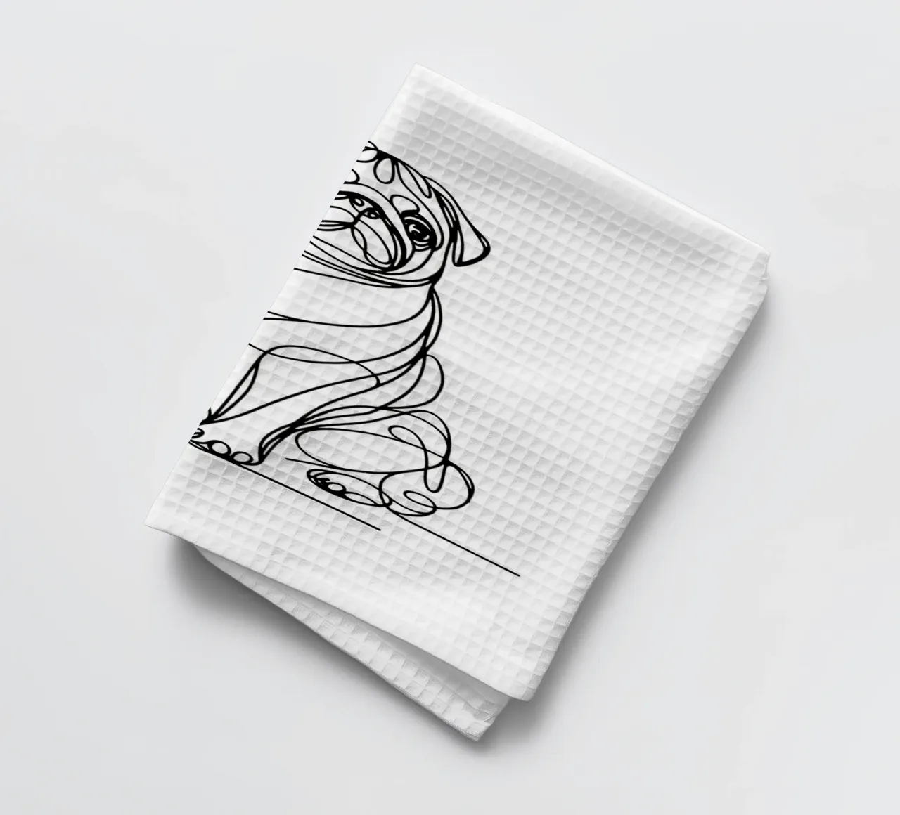 Chien carlin Dessin au trait torchon de WijdevenDesign