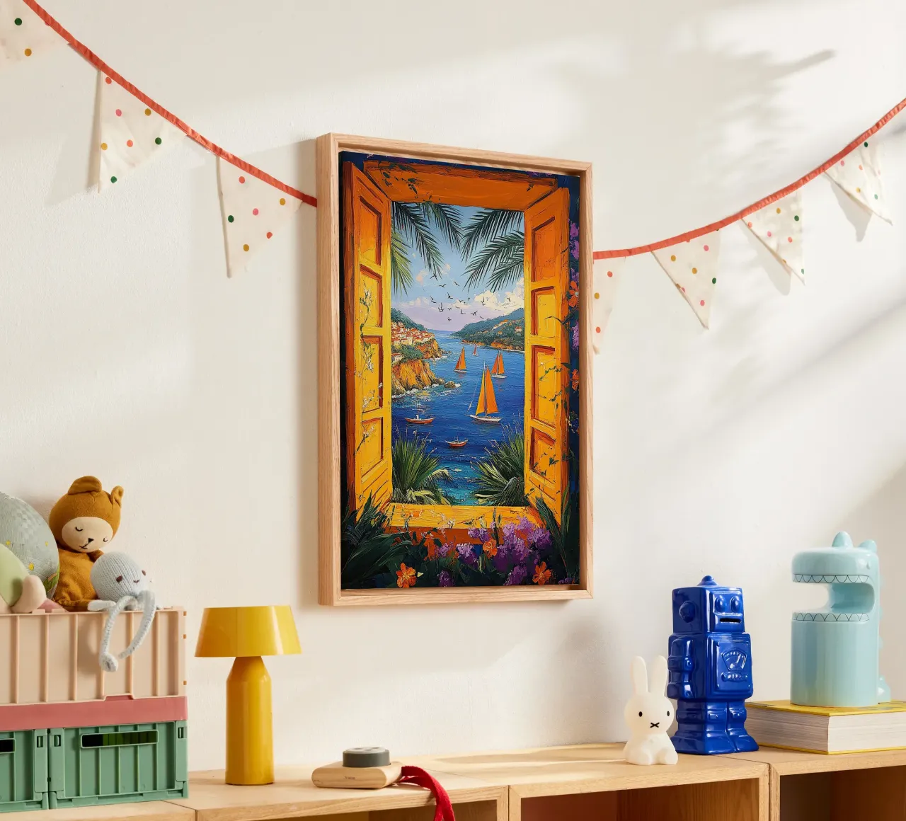 Libertà oltre la cornice tela con Cornice a cassetta da Nikis Art Studio