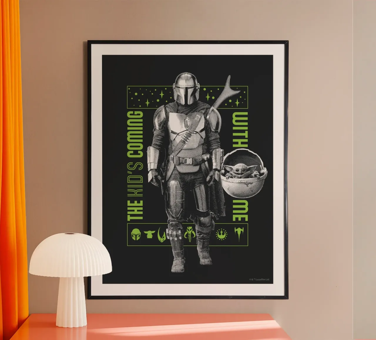 THE KIDS COMING WITH ME poster con telaio in plastica da Star Wars