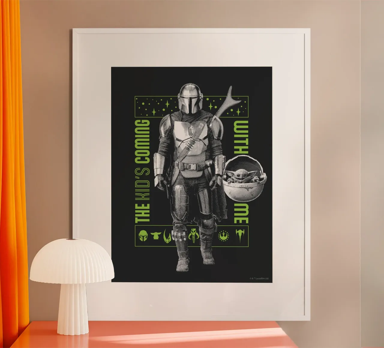 THE KIDS COMING WITH ME poster con telaio in plastica da Star Wars