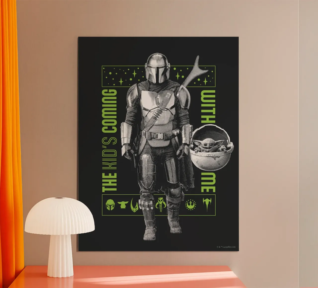 THE KIDS COMING WITH ME poster con telaio in plastica da Star Wars