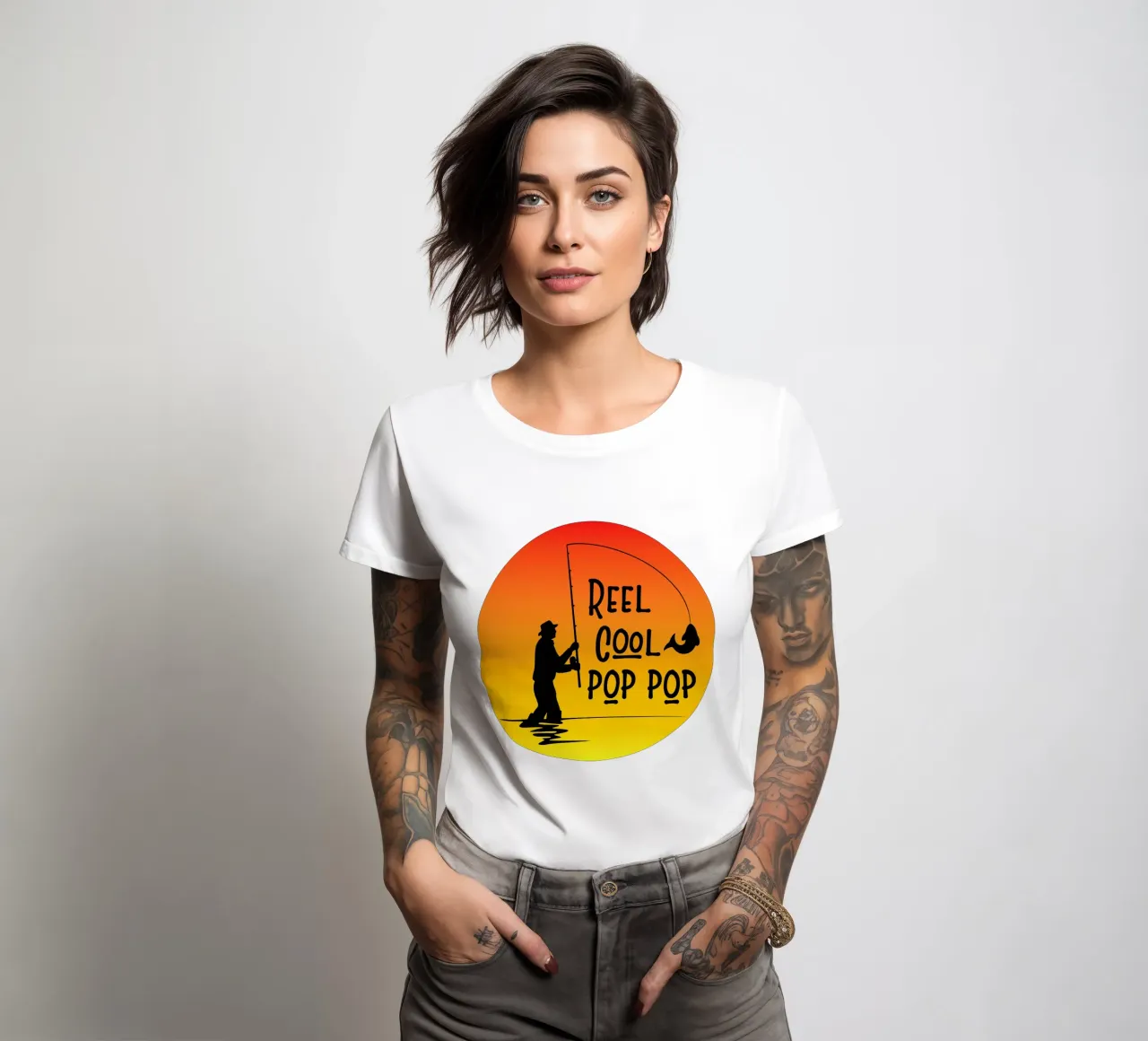 Design retrò pop pop pop cool Reel t-shirt da donna da vickeyroads