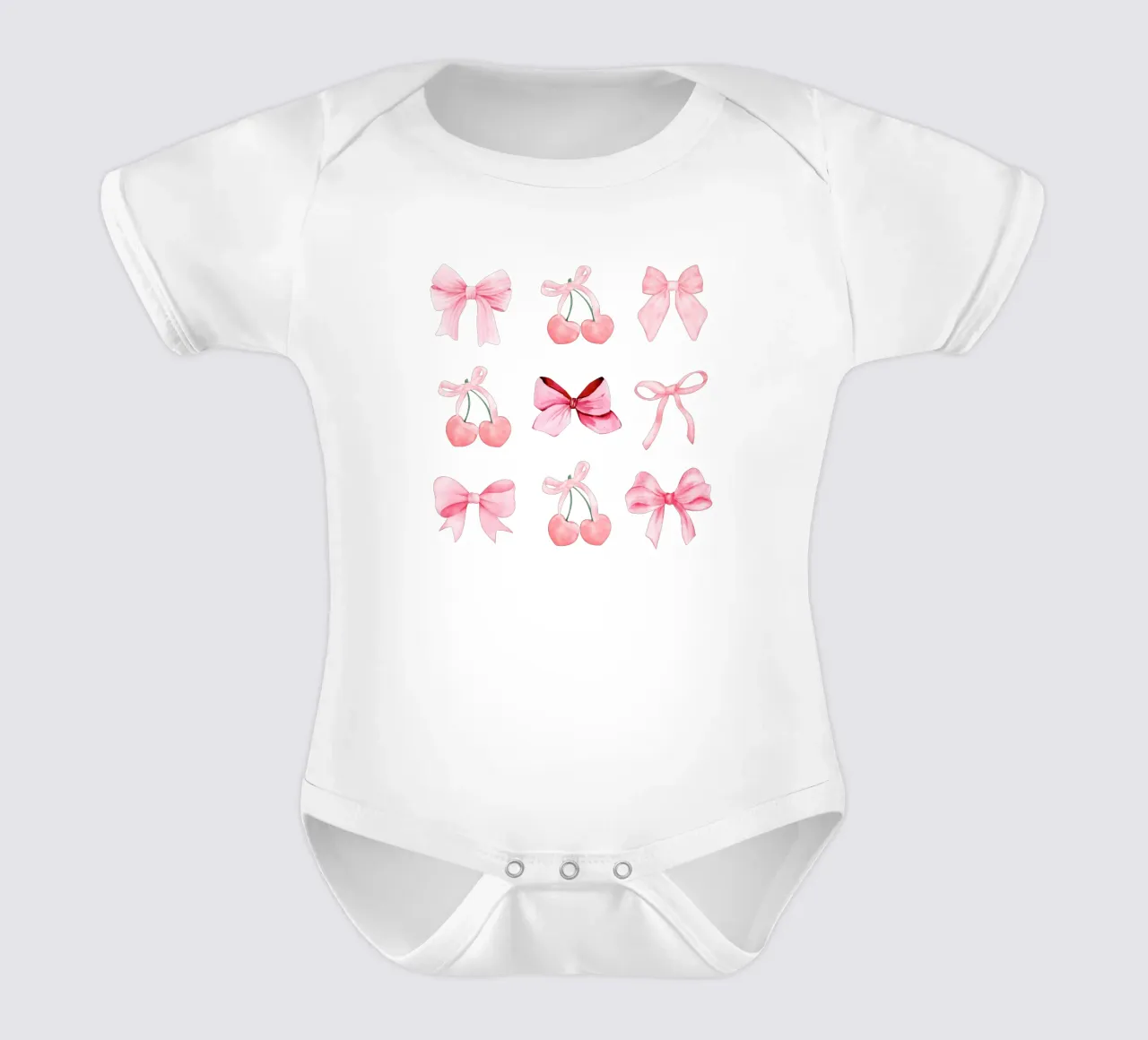 Coquette Bows and Cherries body neonato maniche corte da Little Lola