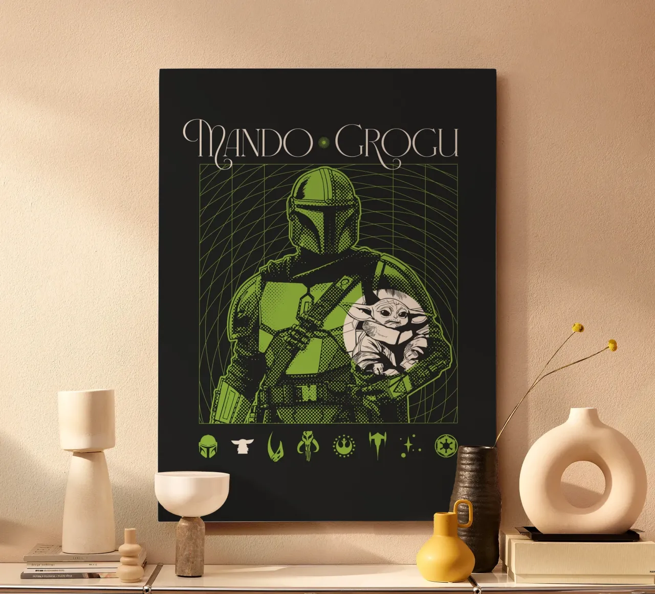 MANDO x GROGU alluminio dibond da Star Wars