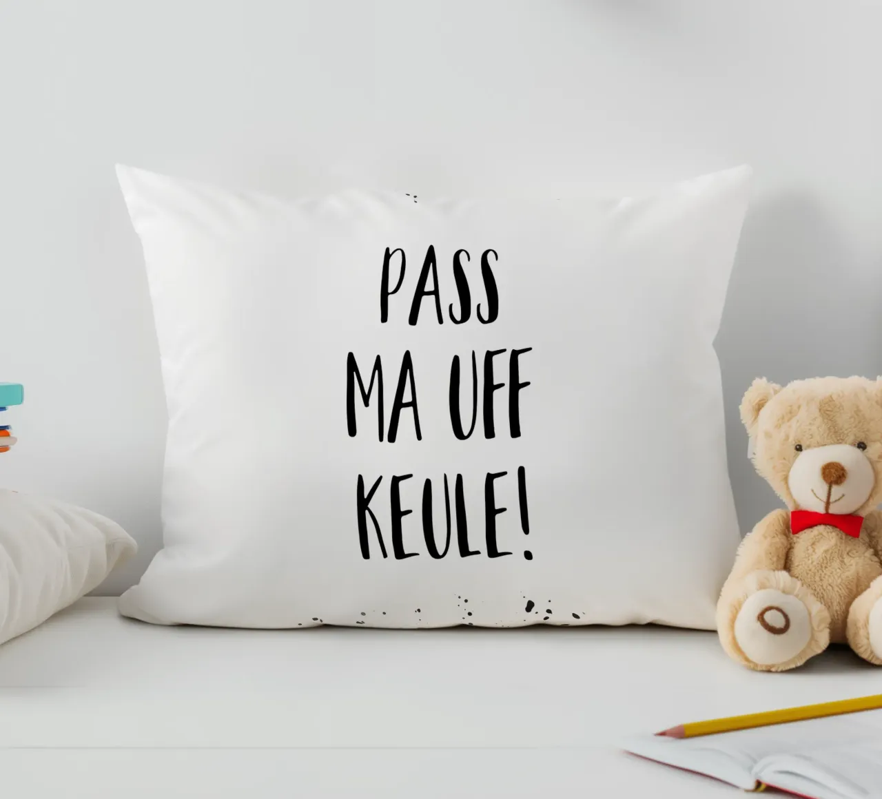 Berliner Schnauze PASS MA UFF KEULE cuscino da Melanie Viola