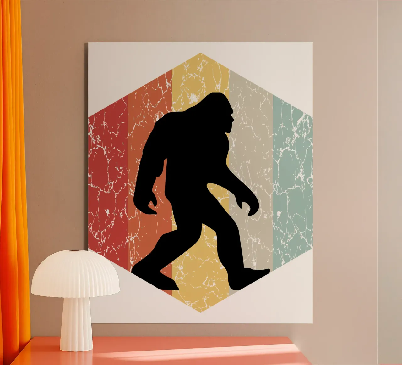 Bigfoot design retrò alluminio dibond da vickeyroads