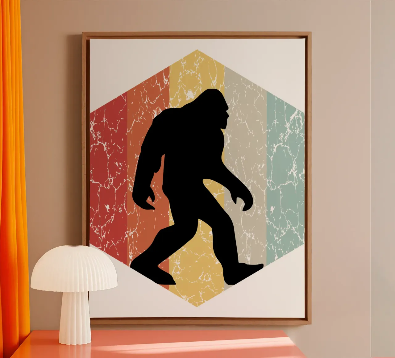 Bigfoot retro ontwerp canvas met Baklijst van vickeyroads