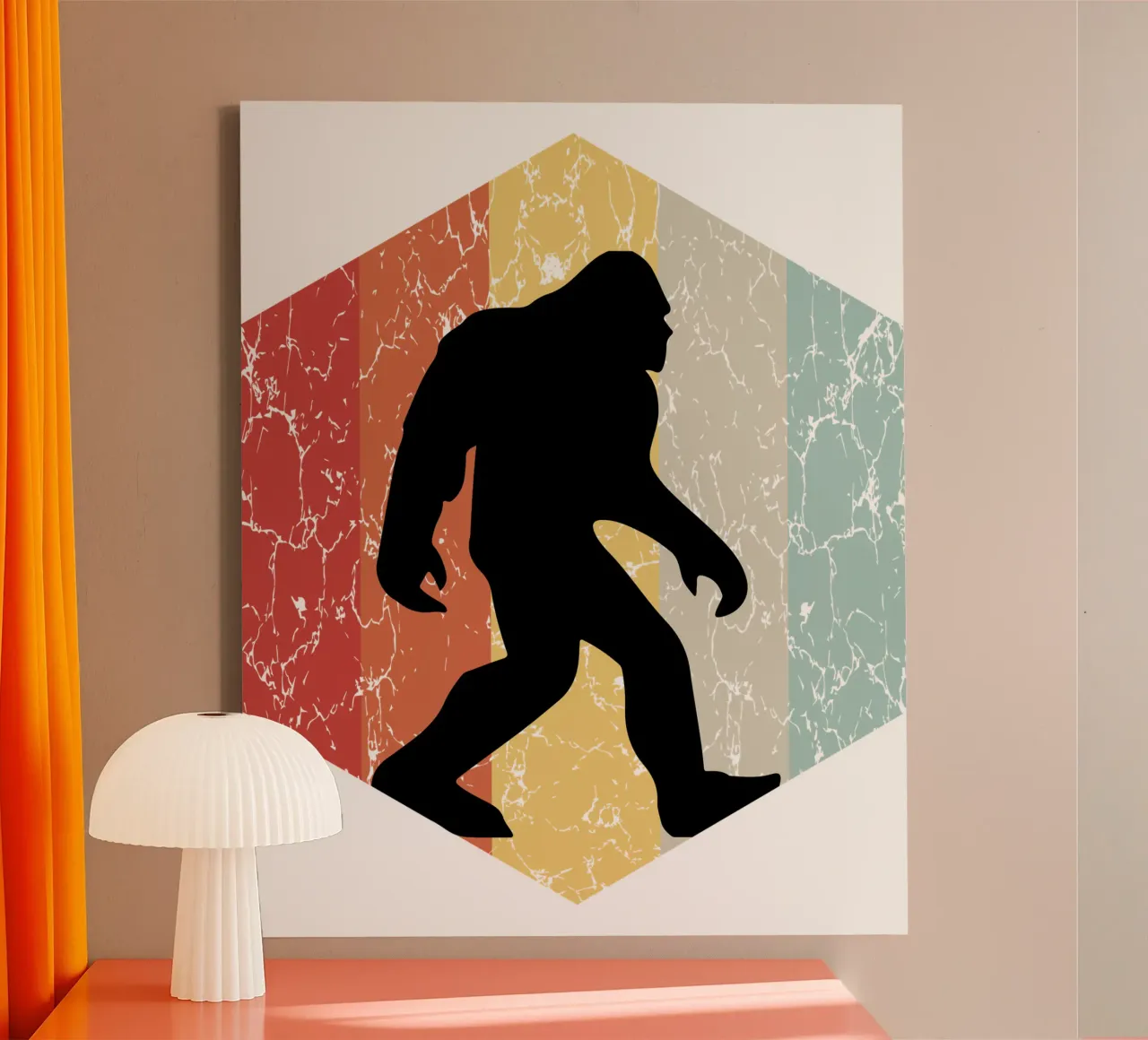Bigfoot retro ontwerp canvas met Baklijst van vickeyroads