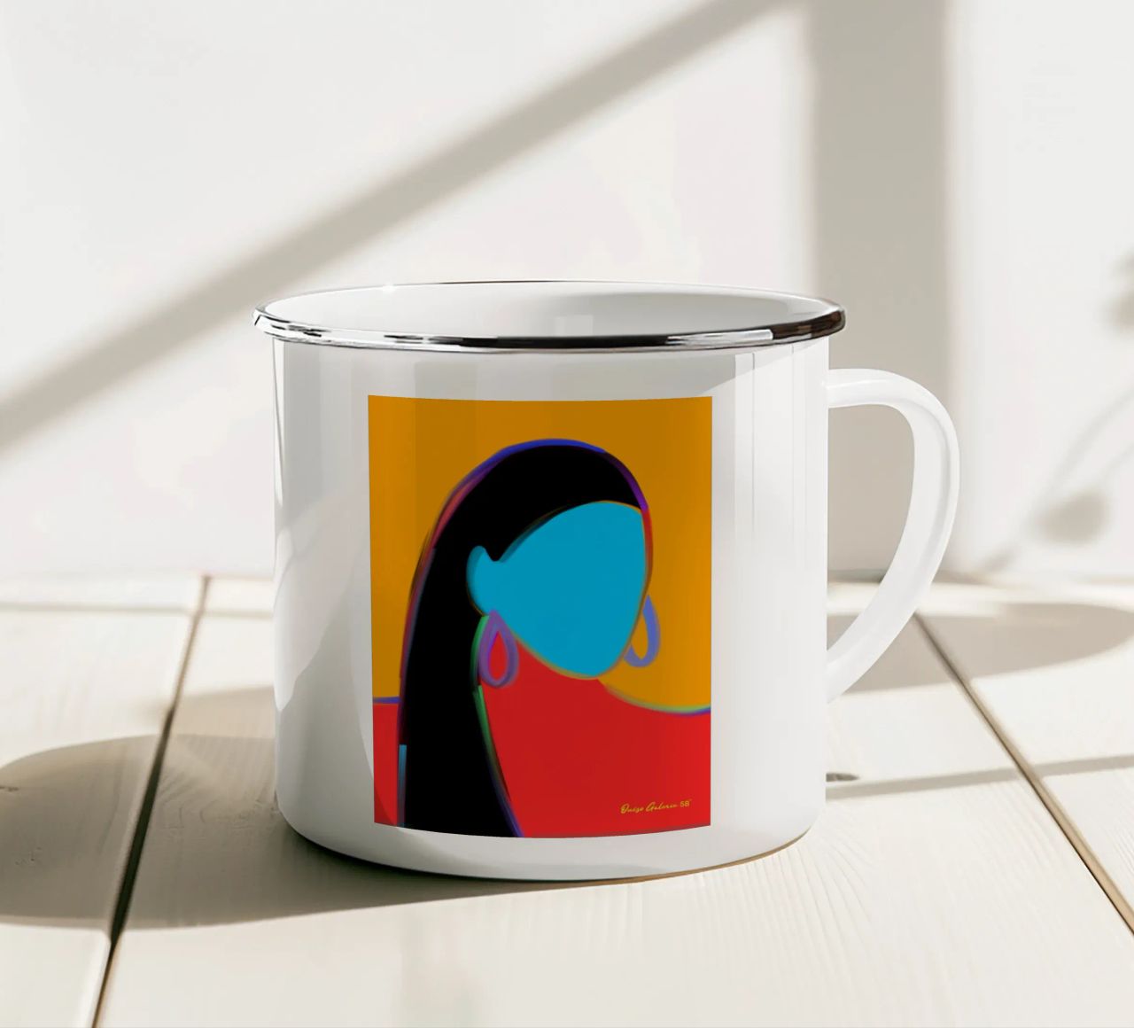 Wistful Glow tazza in smalto da Mike Leymi