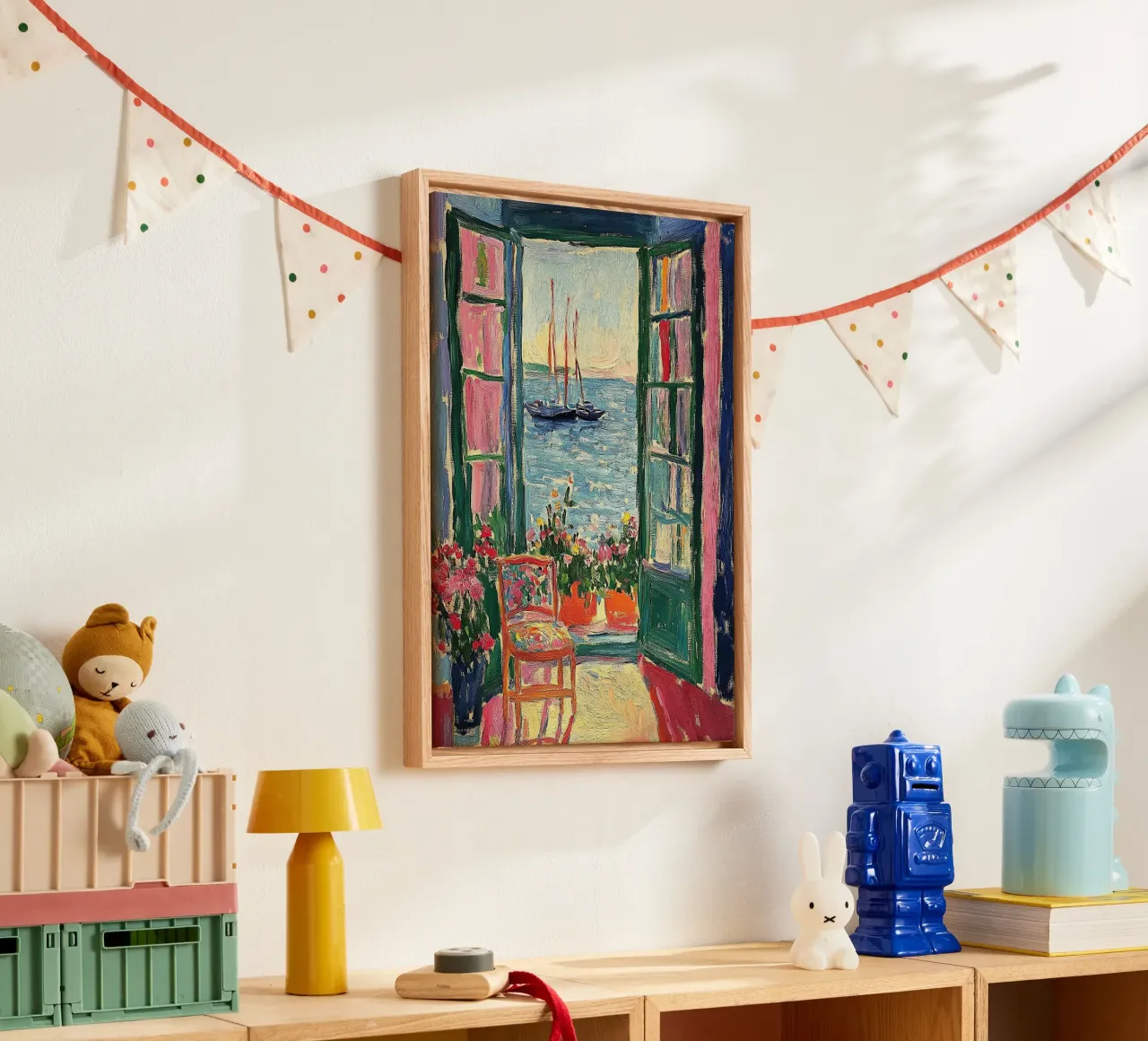 Matisse inspires Open Window "A Moment in Colour" canvas by Nikis Art Studio