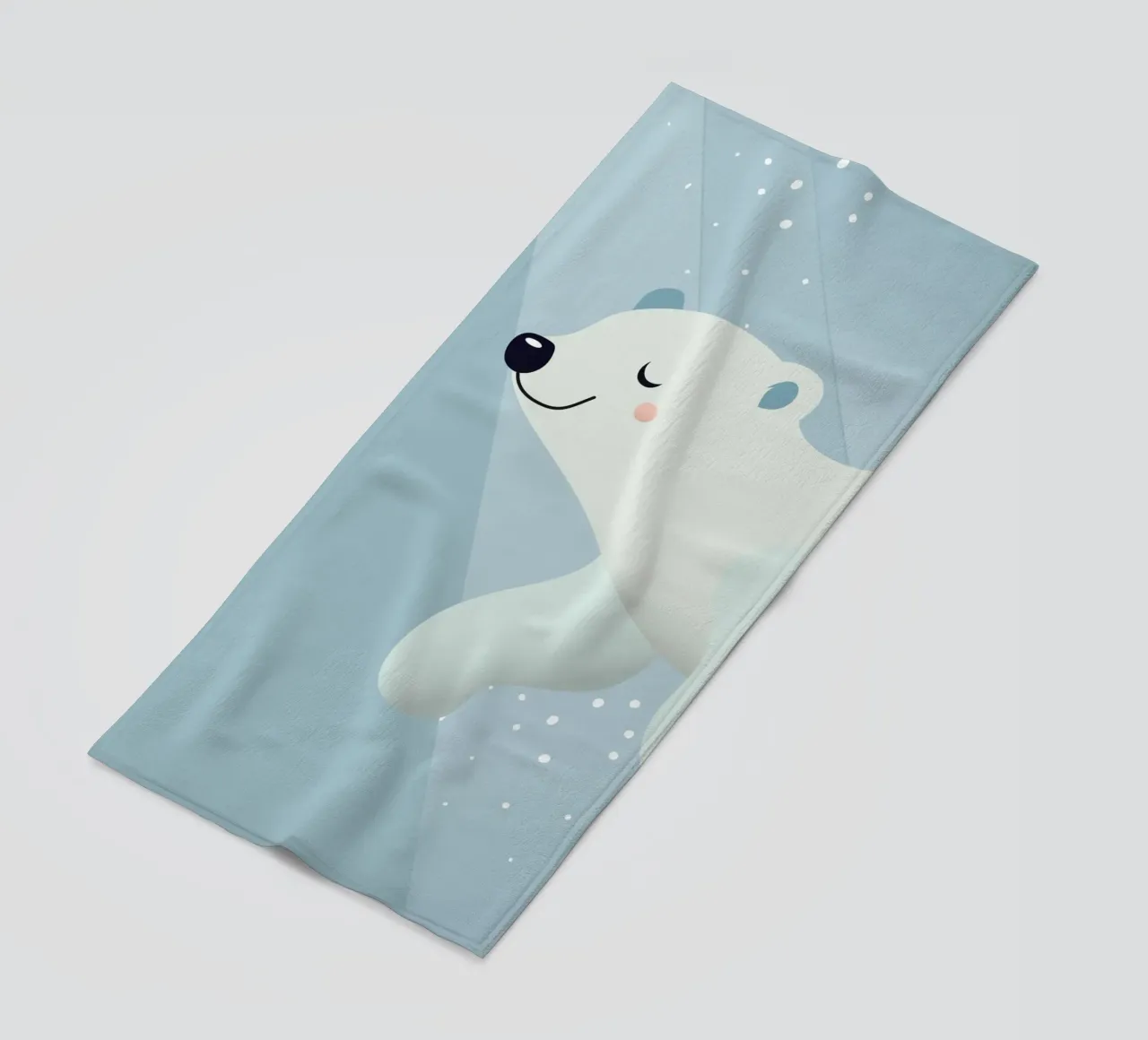Design d'un ours polaire nageant dans des tons bleus doux serviette de plage de namosh
