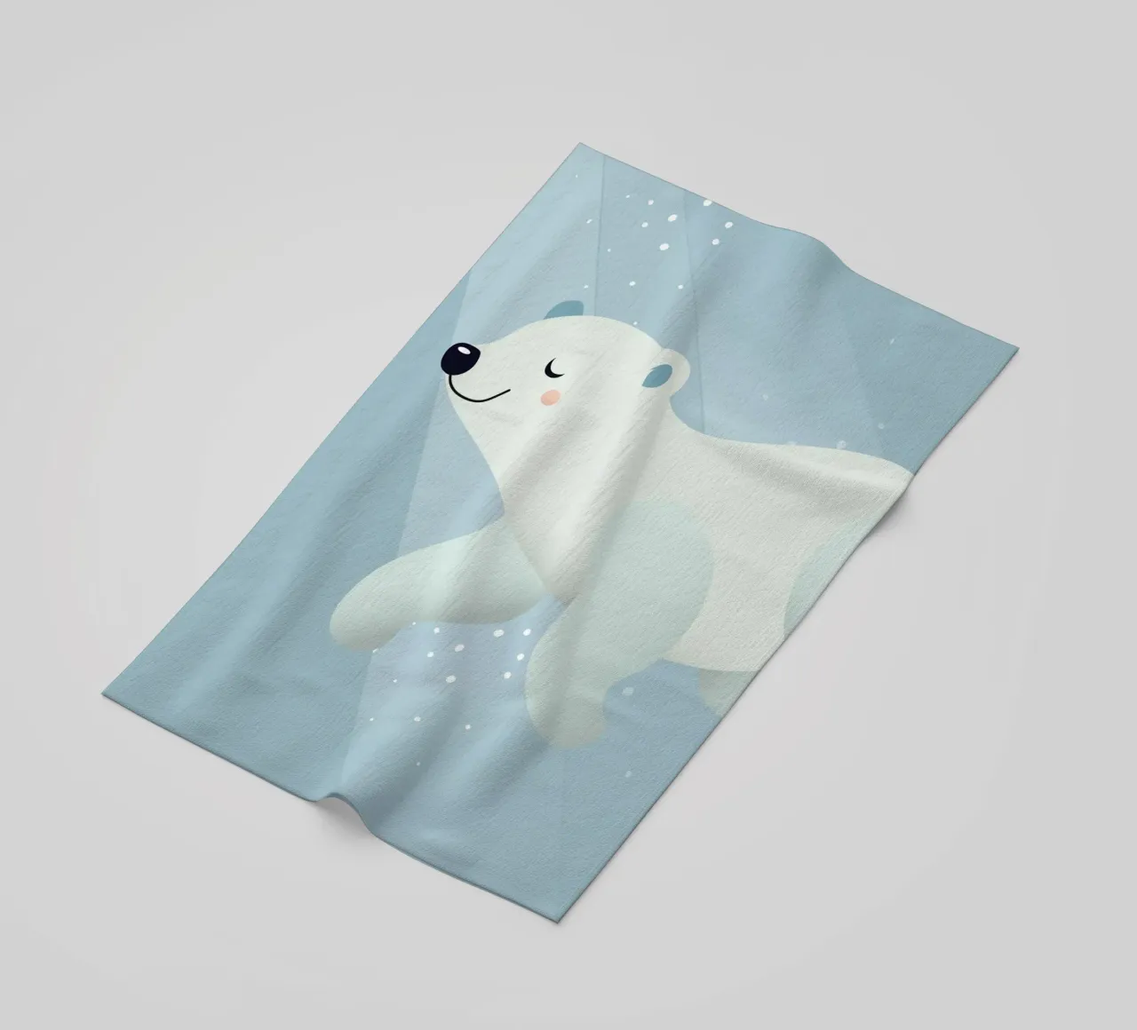 Design d'un ours polaire nageant dans des tons bleus doux serviette de plage de namosh