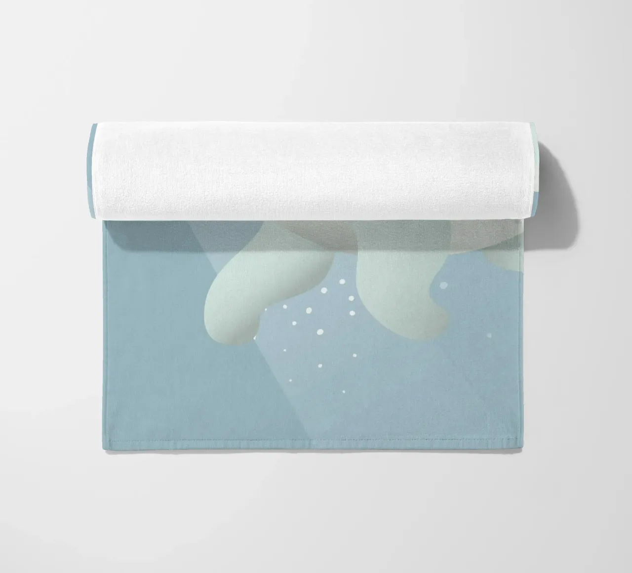 Design d'un ours polaire nageant dans des tons bleus doux serviette de plage de namosh