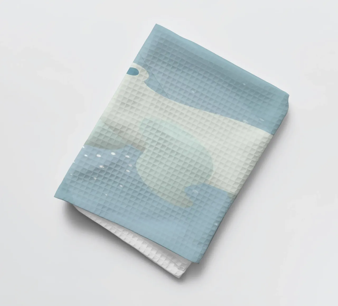 Design d'un ours polaire nageant dans des tons bleus doux torchon de namosh