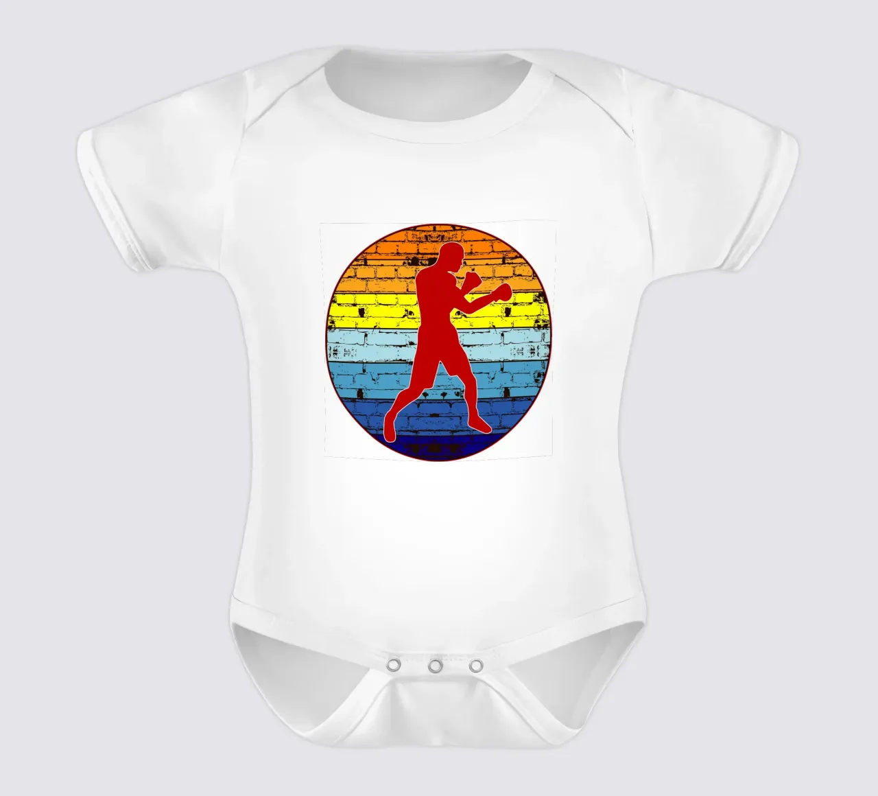 Boxe sport design retrò body neonato maniche corte da vickeyroads