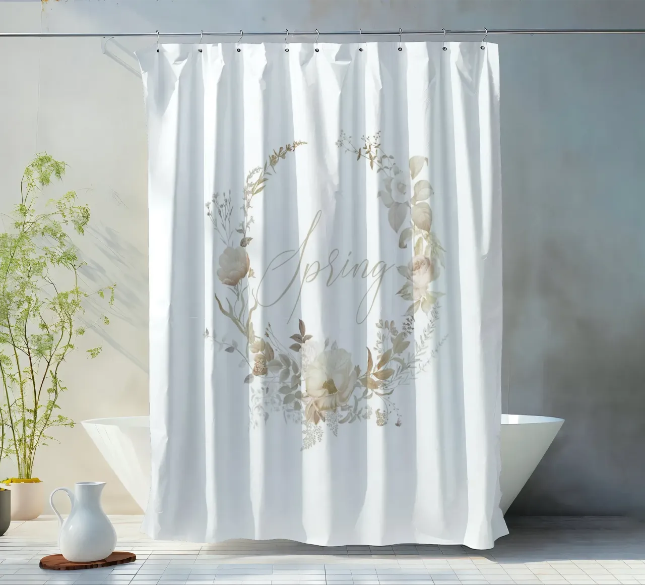 Blooming Whispers: A Springtime Embrace shower curtain by Flower Garden - Uta Naumann