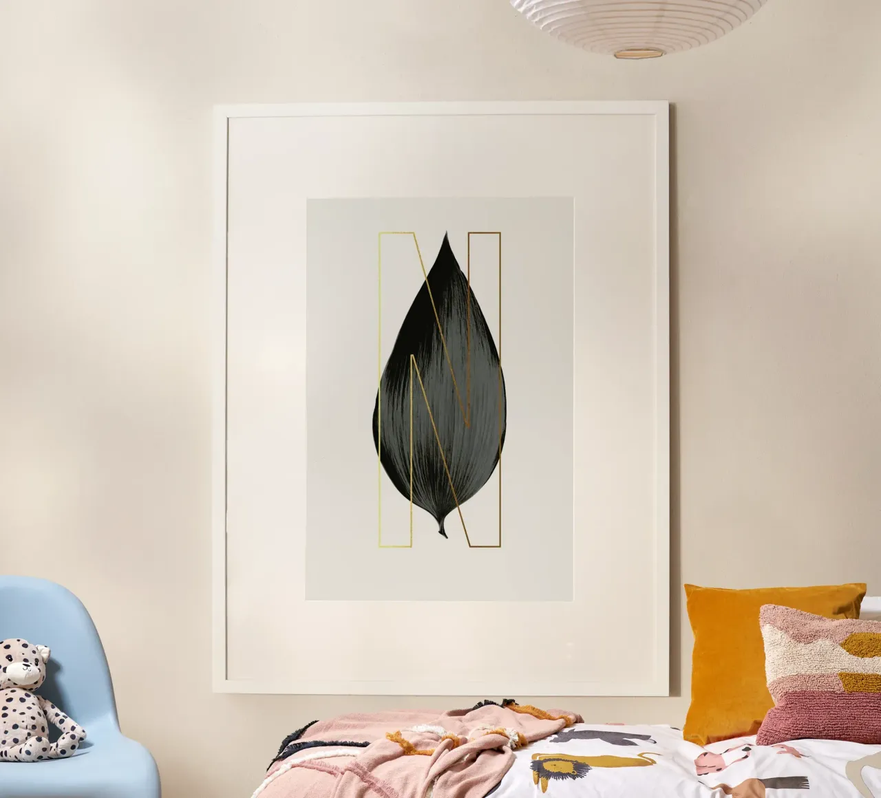 ABC Plants - N poster with wooden frame by typealive