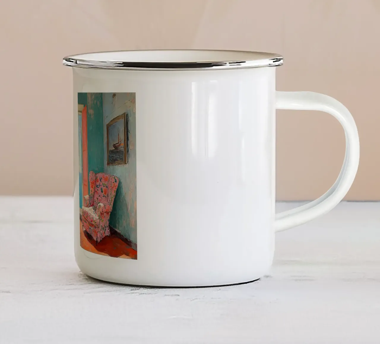 Matisse ispira le "Vedute della serenità tazza in smalto da Nikis Art Studio