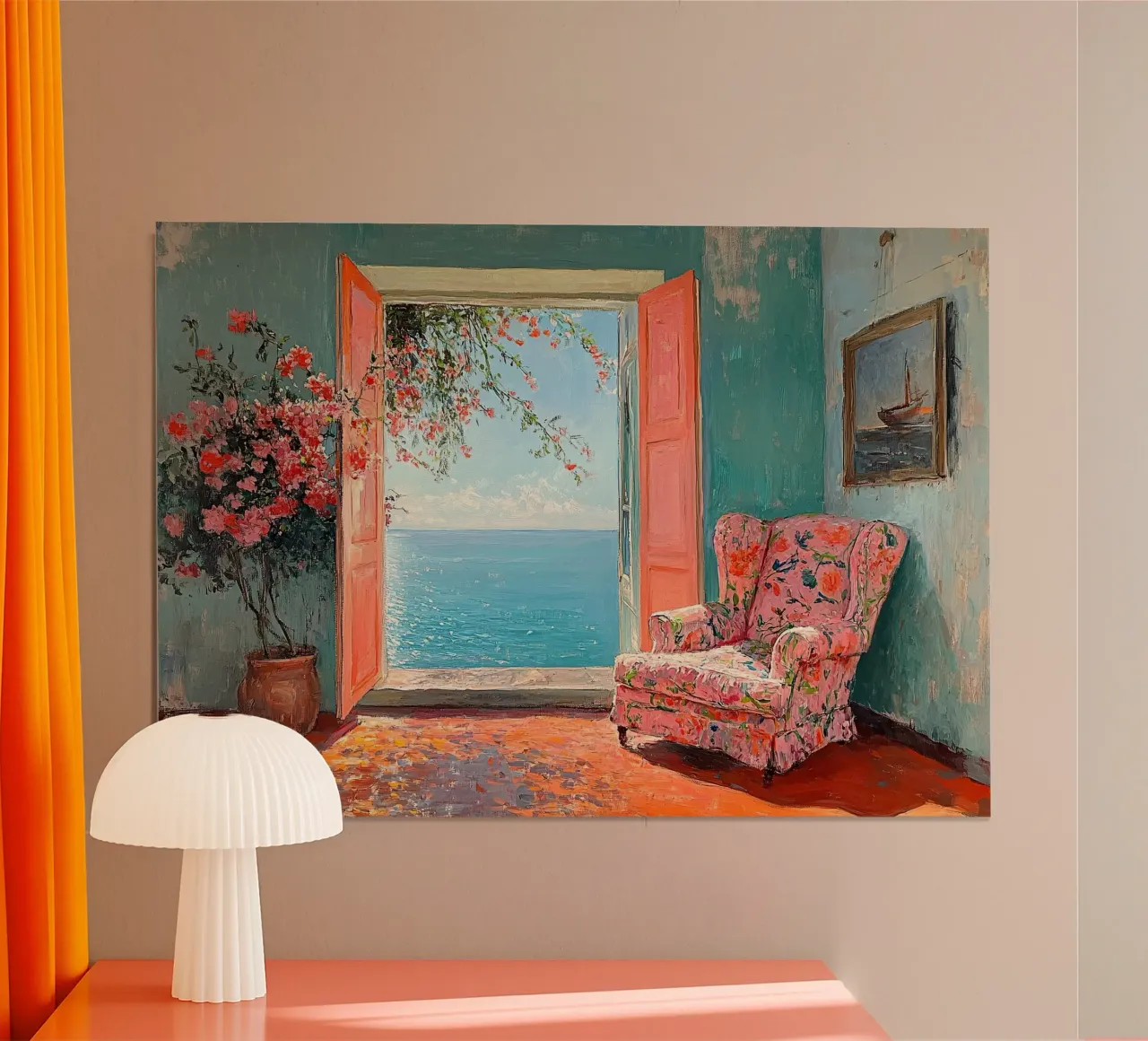 Matisse inspiriert "Views of Serenity" poster with wooden frame by Nikis Art Studio