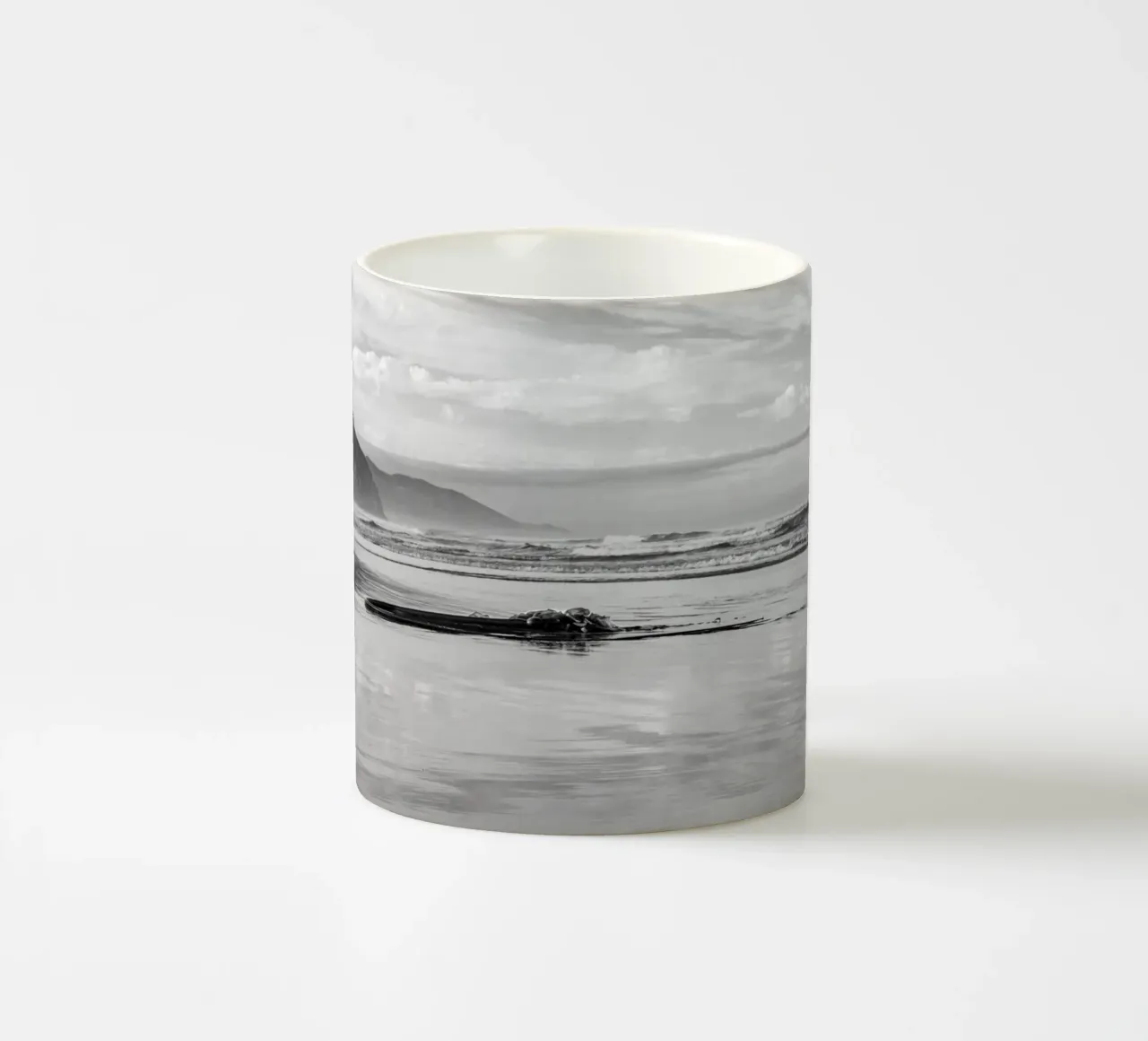 Morro Rock on the coast of California ceramic mug by Barbara Buderath Fotodesign