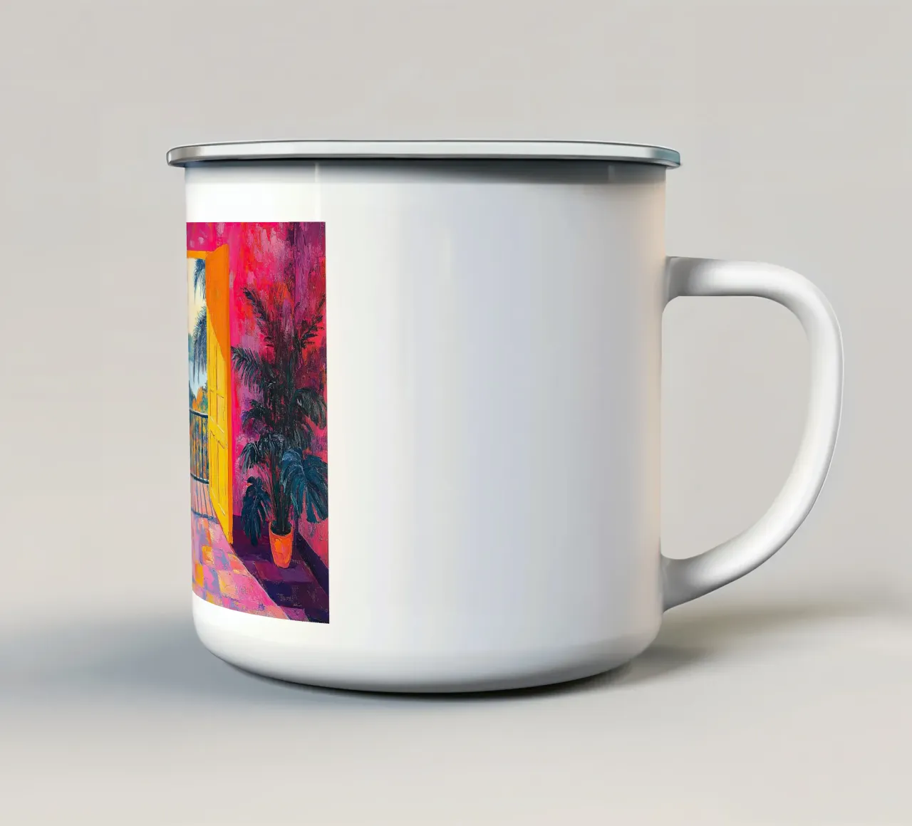 Henri Matisse inspireert "Levendige ontsnapping emaille mok van Nikis Art Studio
