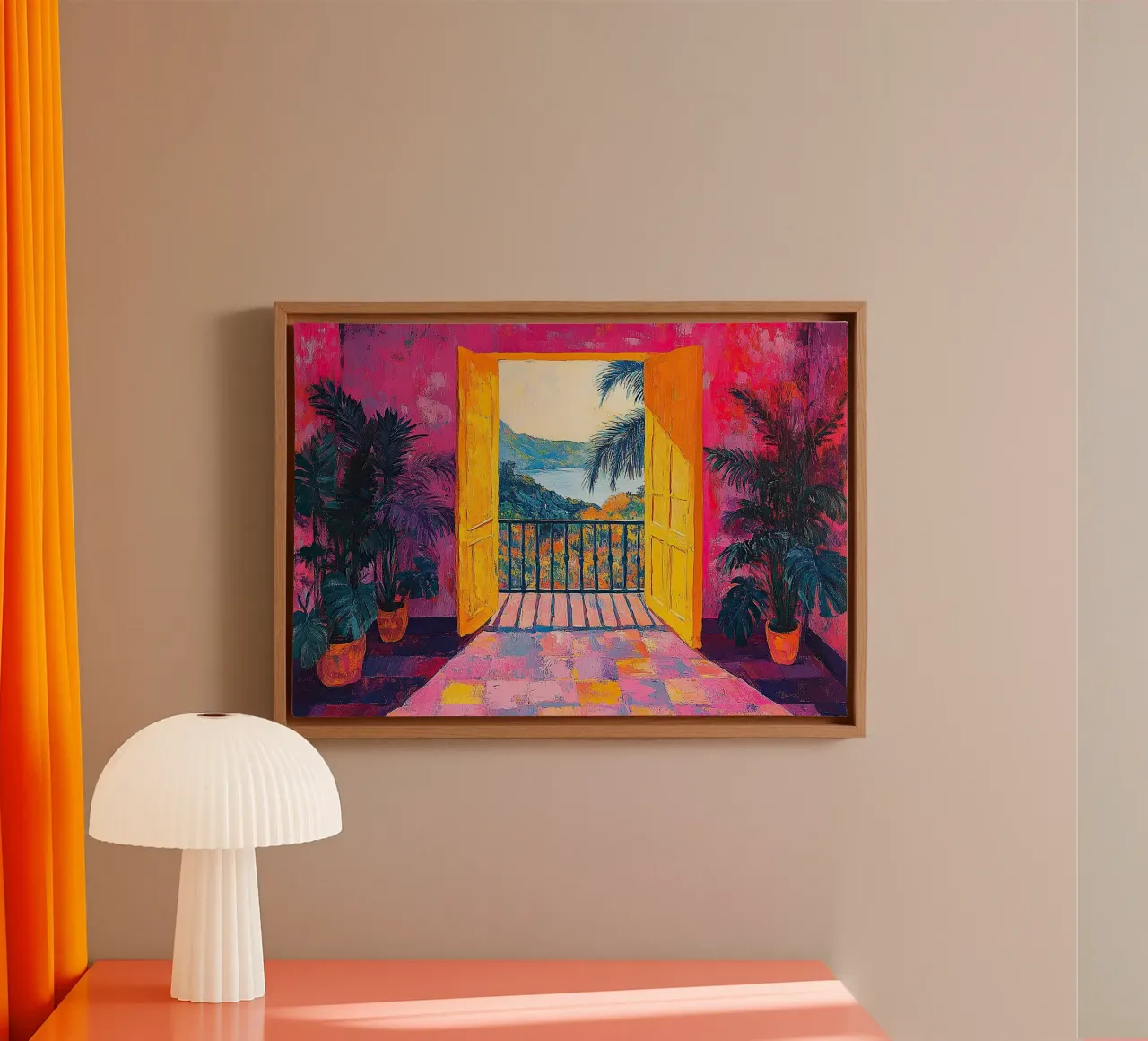 Henri Matisse inspireert "Levendige ontsnapping canvas met Baklijst van Nikis Art Studio