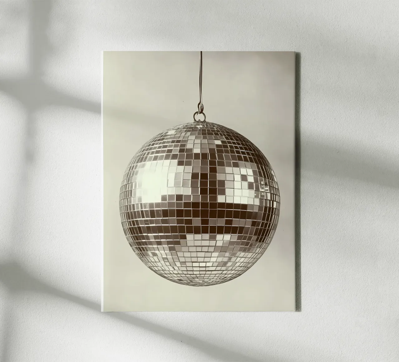Palla da discoteca, palla a specchio tela con Cornice a cassetta da IamHomeStudio