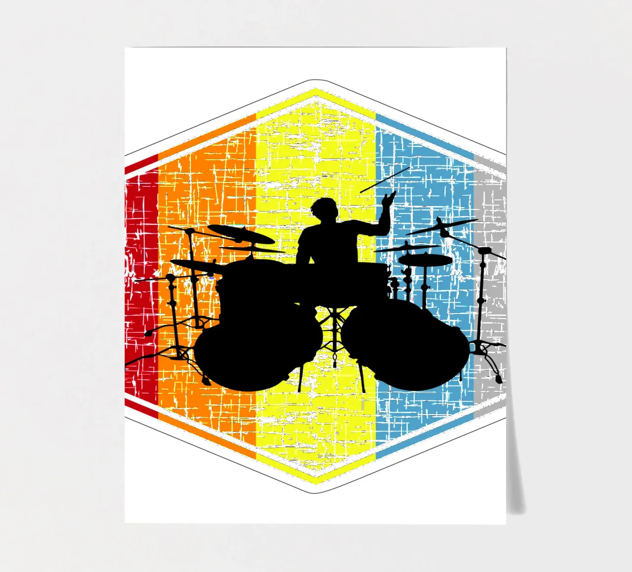 Drummer retro design sticker sheet by vickeyroads