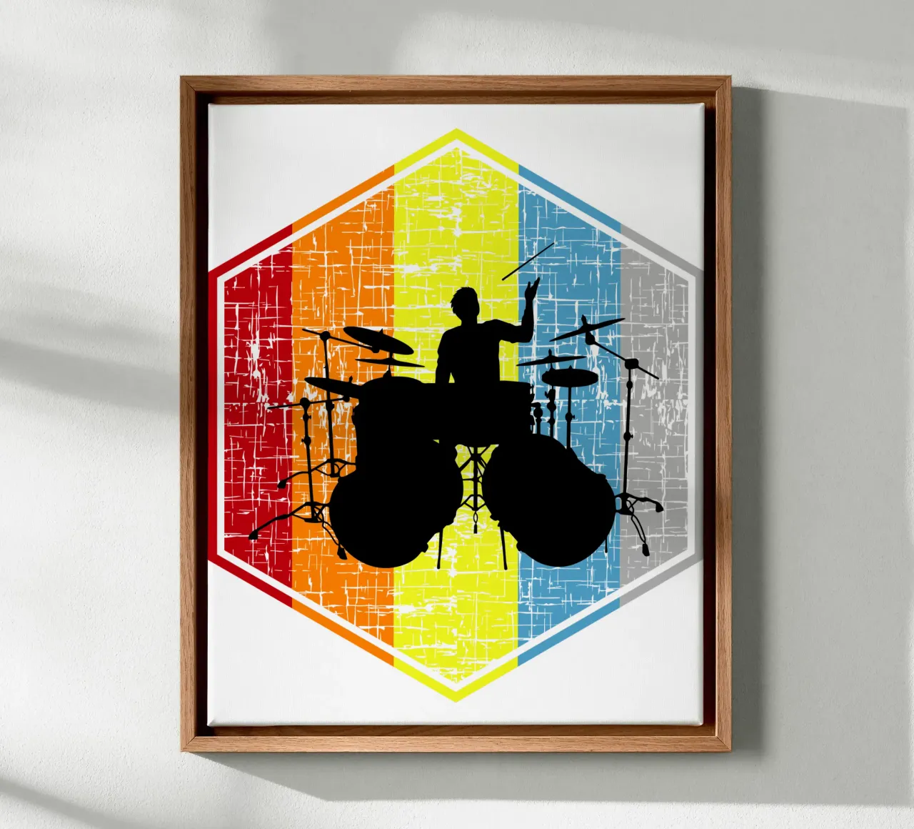 Drummer retro ontwerp canvas van vickeyroads