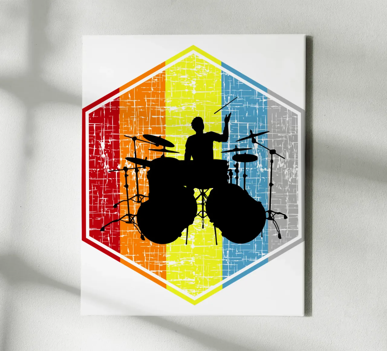 Drummer retro ontwerp canvas van vickeyroads