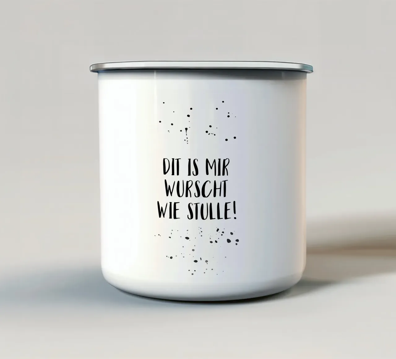 Berliner Schnauze DIT IS MIR WURSCHT tazza in smalto da Melanie Viola