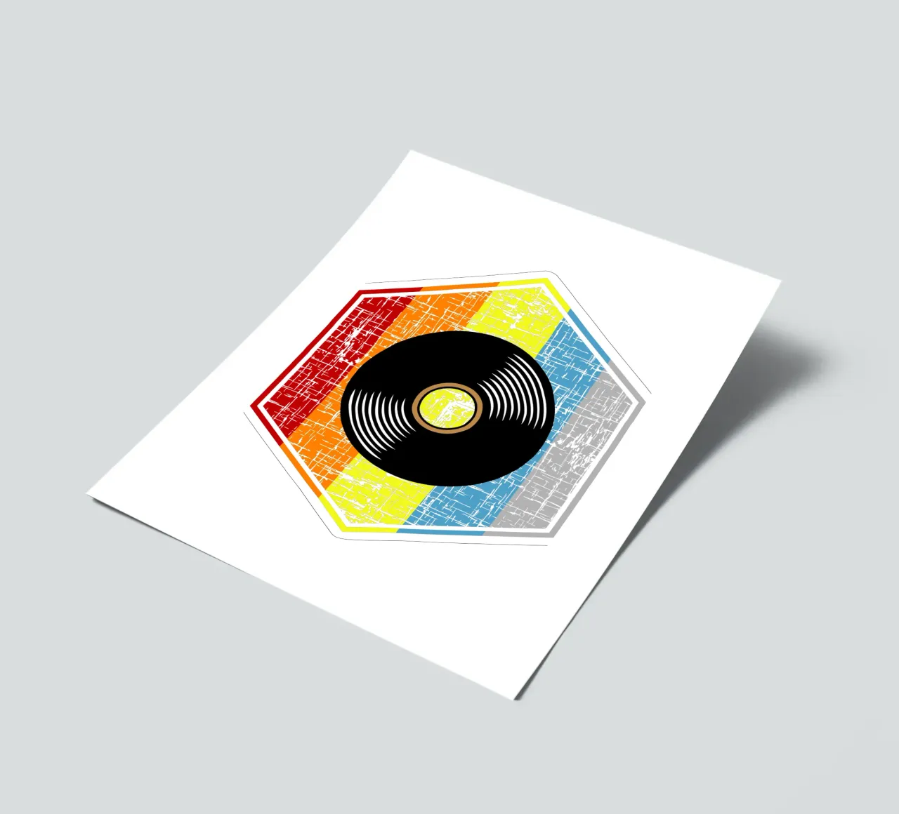 Vintage vinyl retro design sticker sheet by vickeyroads
