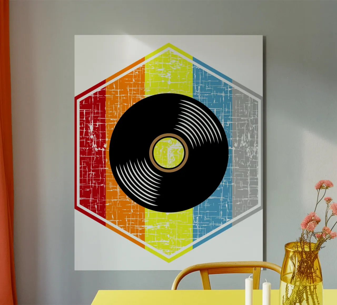 Design retrò in vinile vintage alluminio dibond da vickeyroads