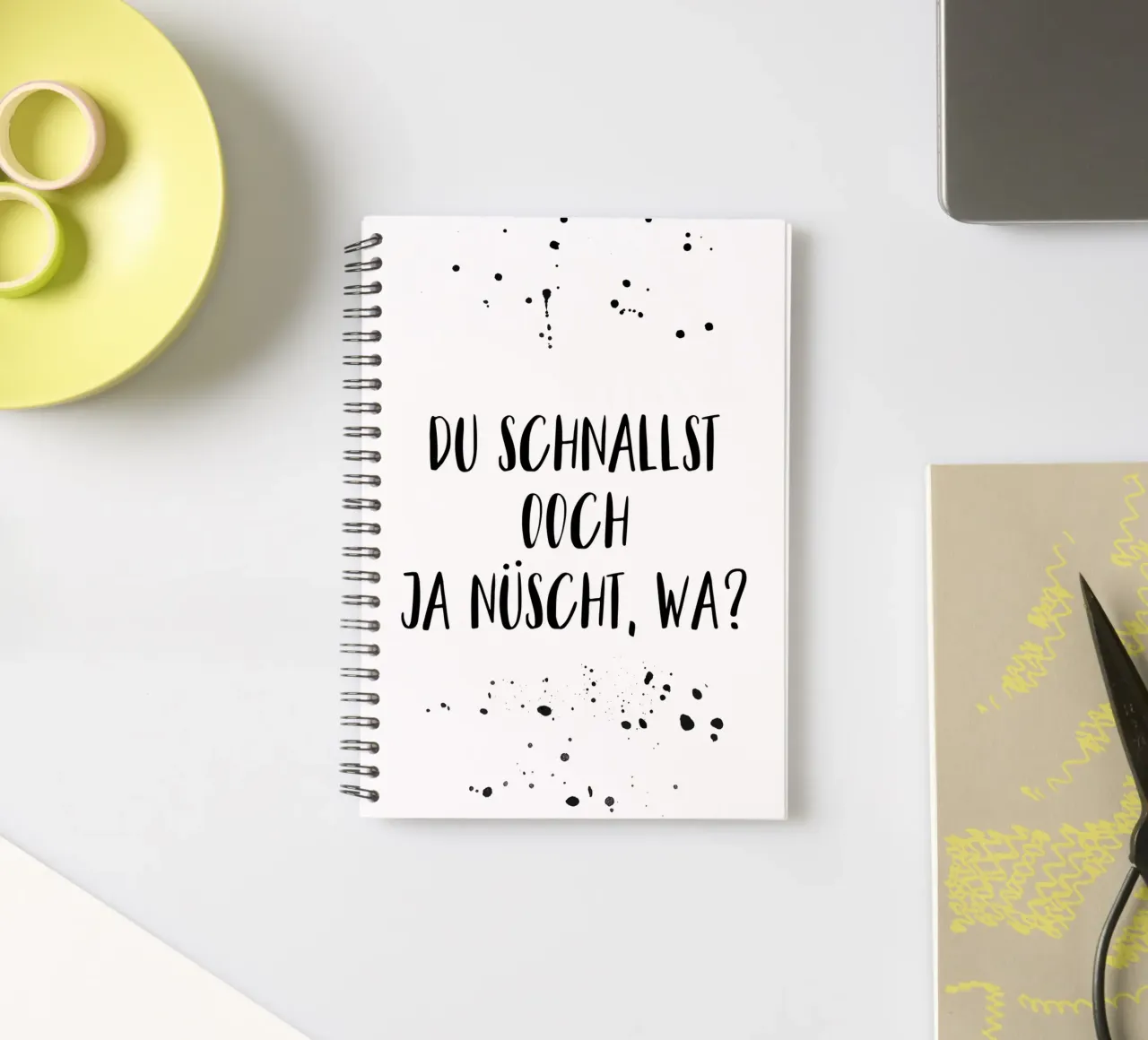 Berliner Schnauze DU SCHNALLST OOCH JA NÜSCHT, WA? spiral notebook by Melanie Viola