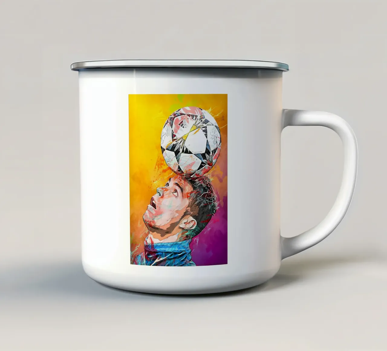 Cristiano Ronaldo 1 tazza in smalto da tenten