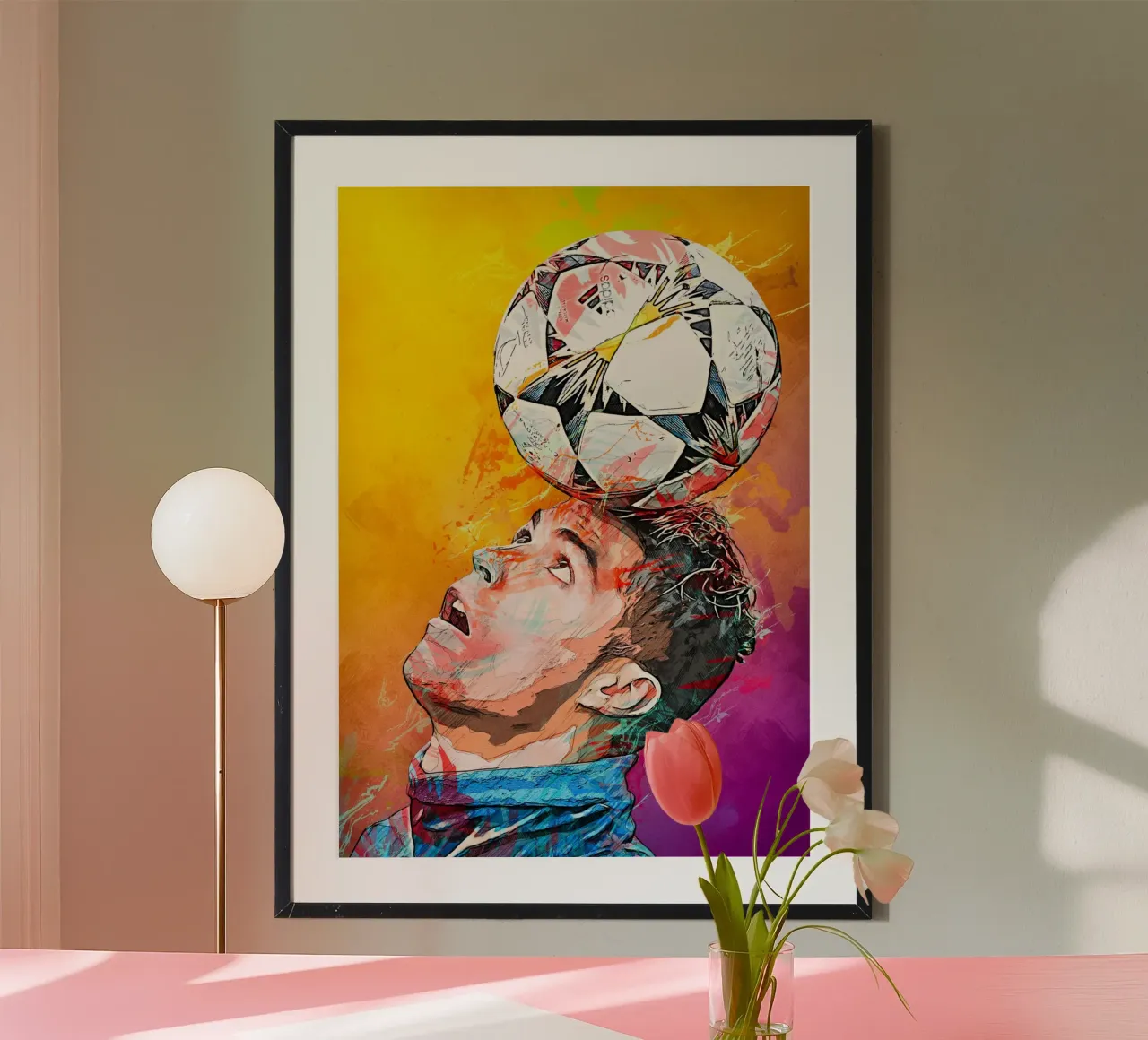 Cristiano Ronaldo 1 poster con telaio in legno da tenten