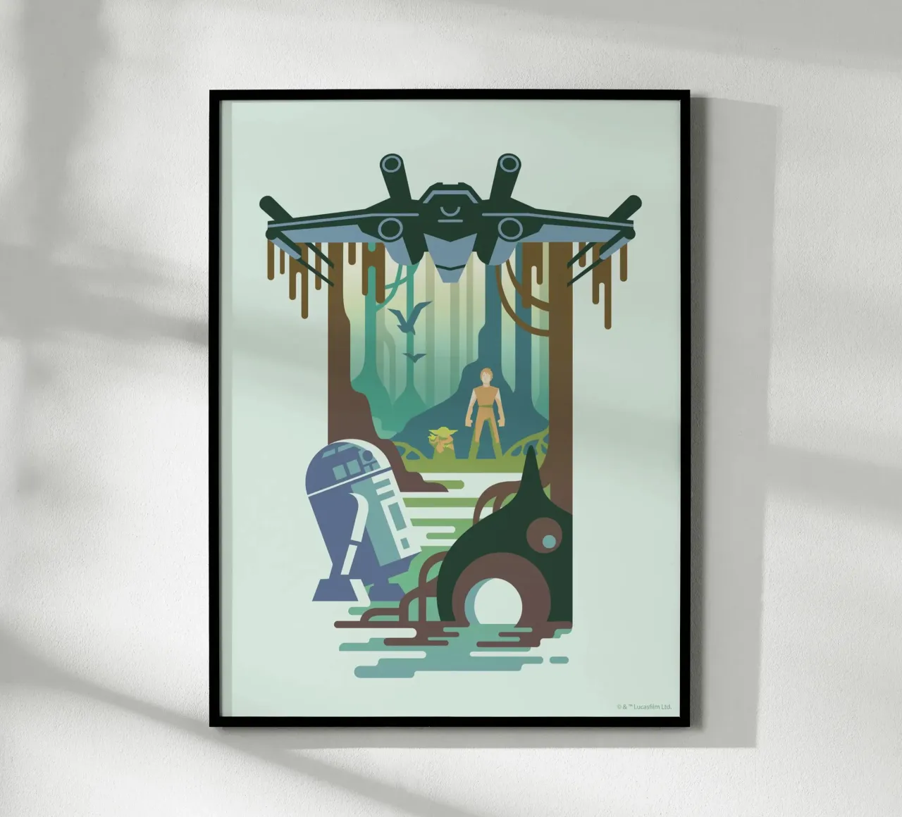 Das Imperium schlägt zurück poster con telaio in legno da Star Wars