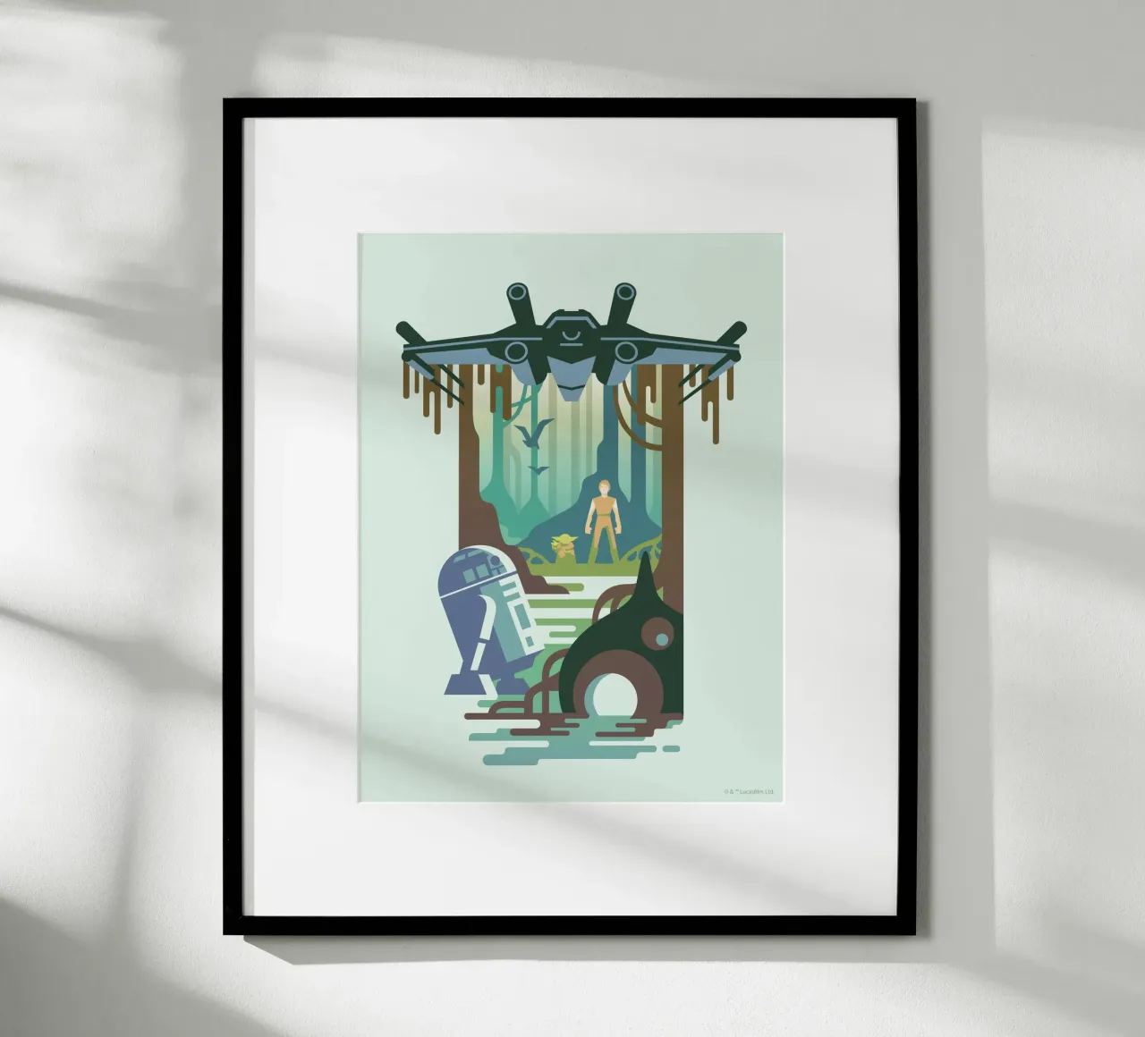 Das Imperium schlägt zurück poster con telaio in legno da Star Wars