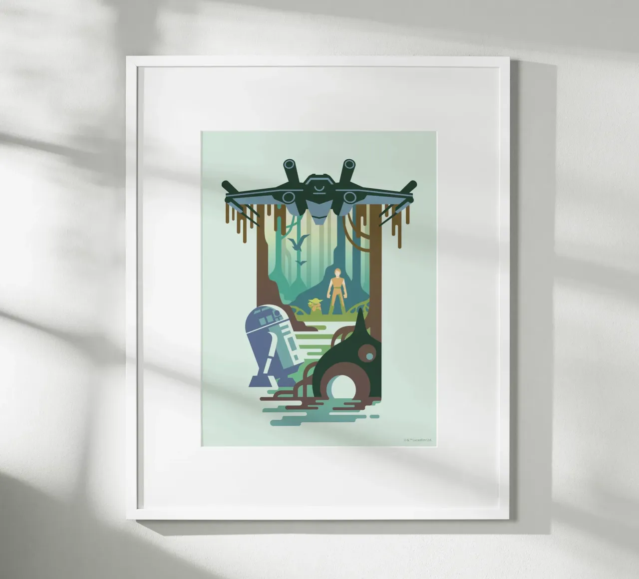 Das Imperium schlägt zurück poster con telaio in legno da Star Wars