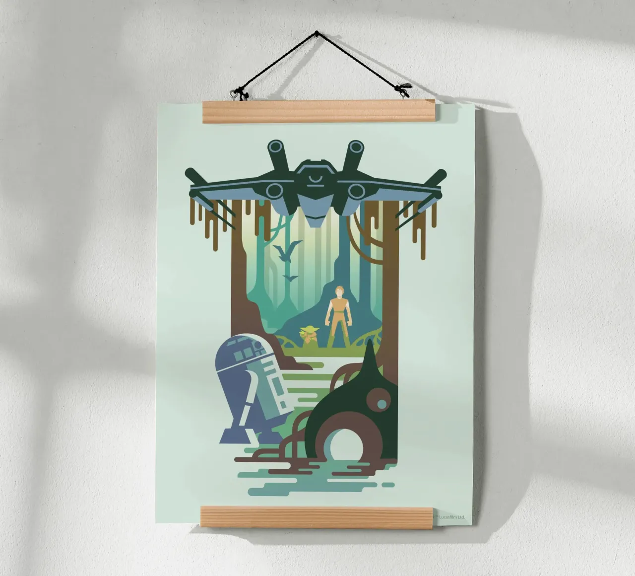 Das Imperium schlägt zurück poster con telaio in legno da Star Wars