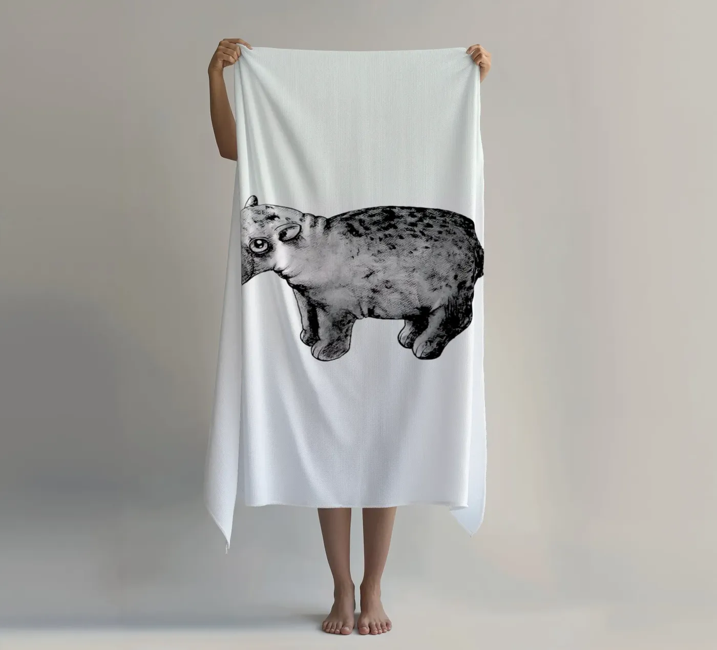 Hippo beach towel by Tvinkla