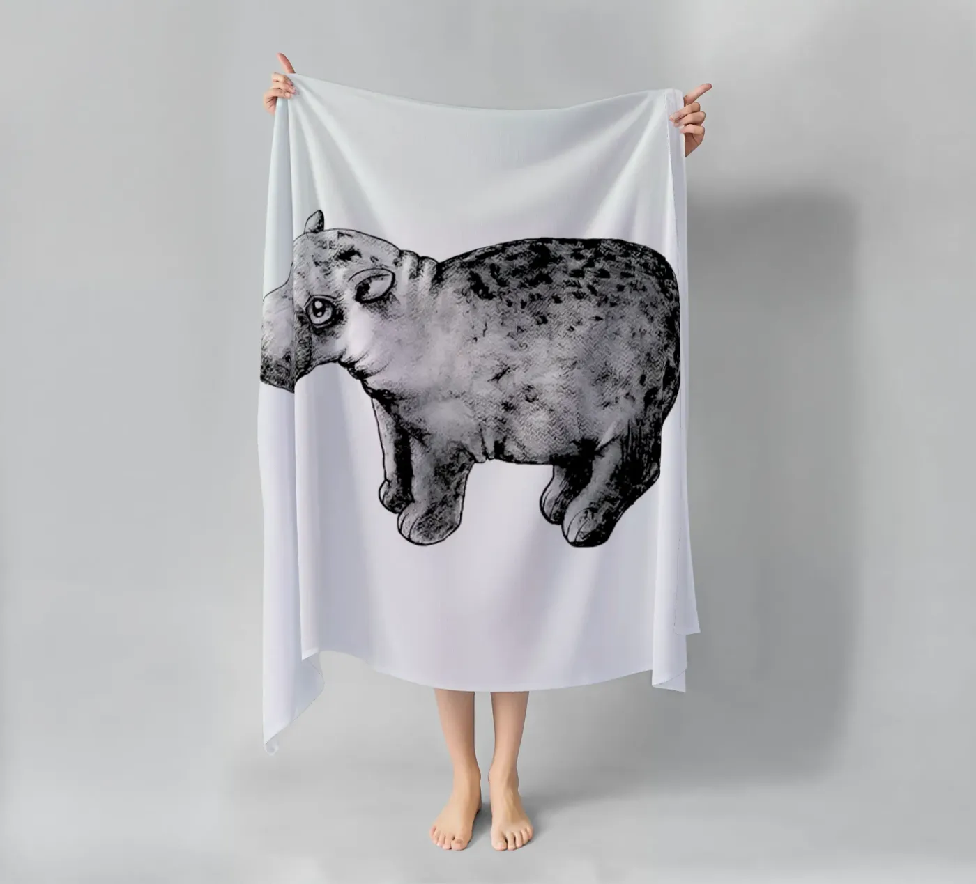 Hippo beach towel by Tvinkla