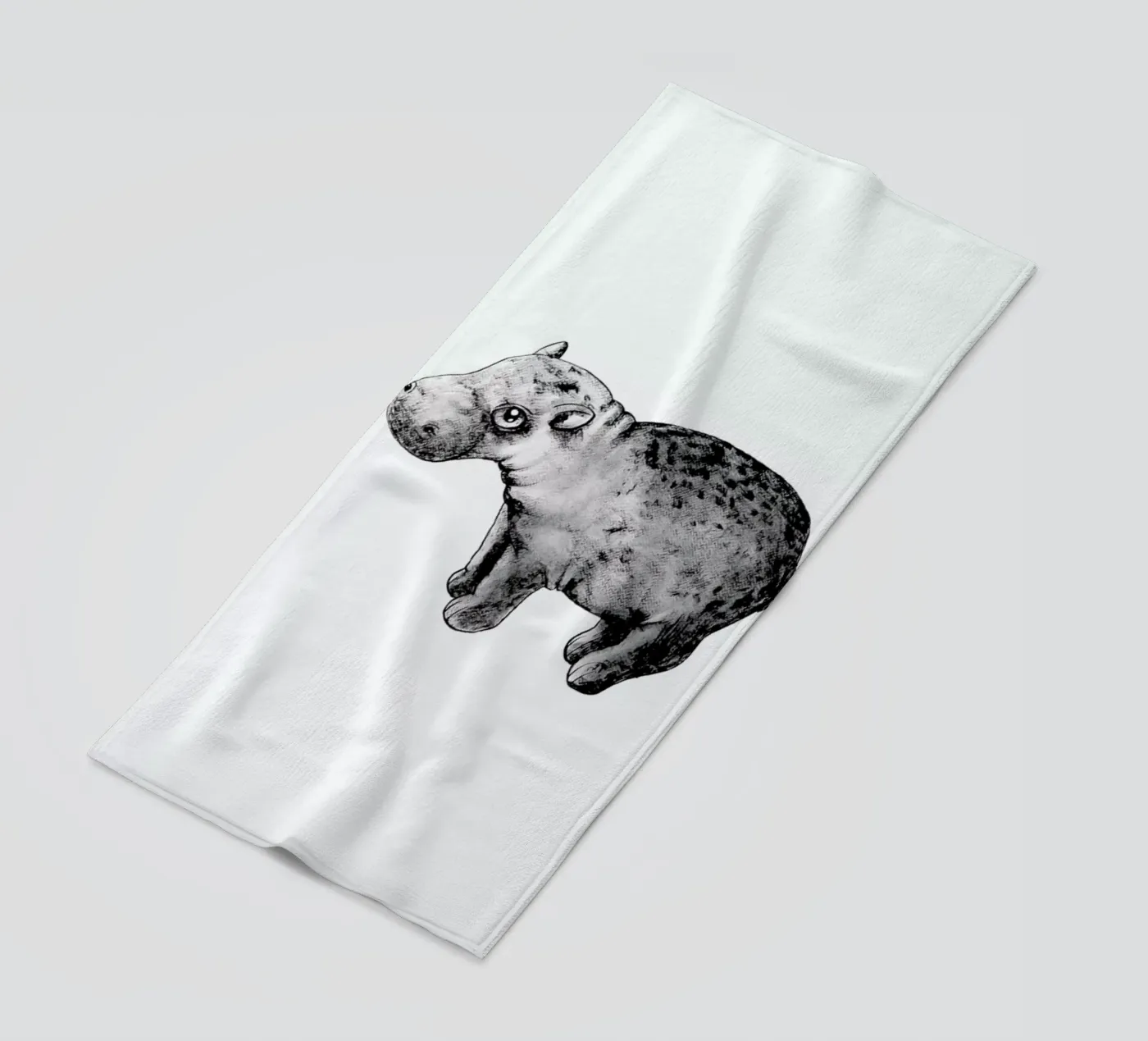 Hippo beach towel by Tvinkla