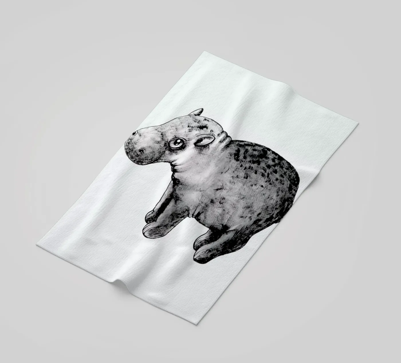 Hippo beach towel by Tvinkla