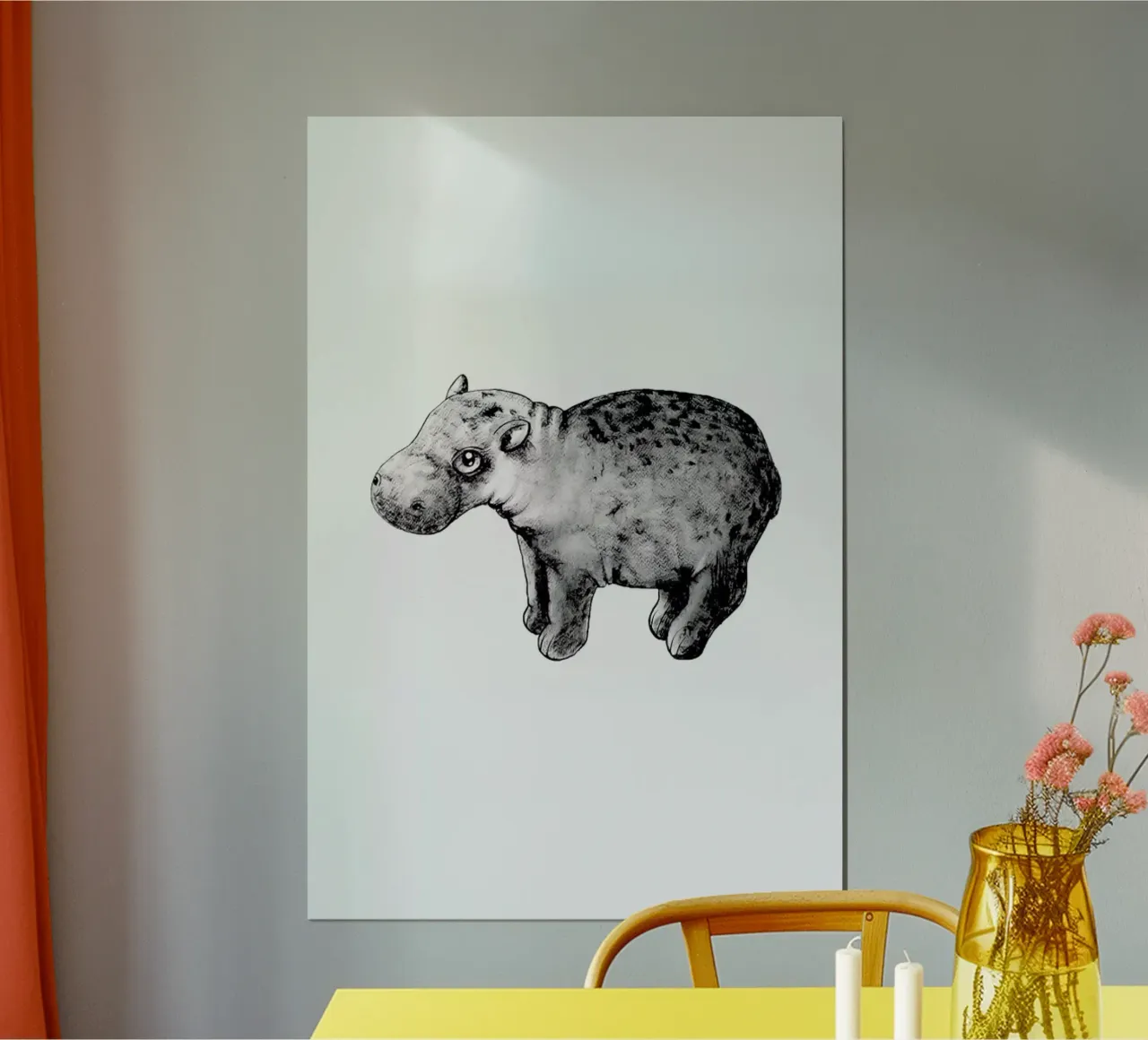 Hippo poster con telaio in alluminio da Tvinkla